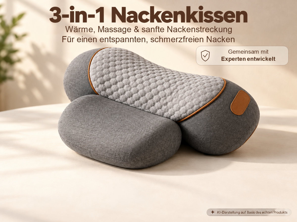 Nuvio Nackenmassagekissen bei der Anwendung zuhause